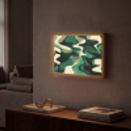 Abstract - Camouflage - Groen Light Box met batterij (Wandlamp) middel -sfeer1