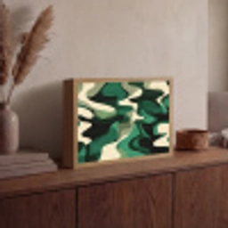 Abstract - Camouflage - Groen Light Box met batterij (Wandlamp) middel -sfeer2