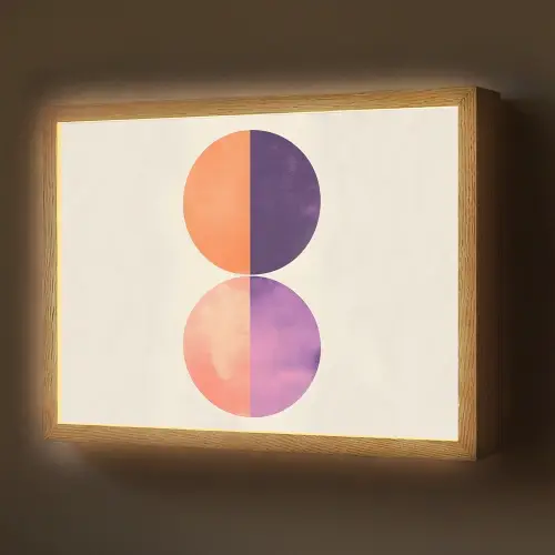 Abstract - Cirkels - Paars Light Box met batterij (Wandlamp) middel -z3d_website