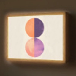 Abstract - Cirkels - Paars Light Box met batterij (Wandlamp) middel -z3d_website