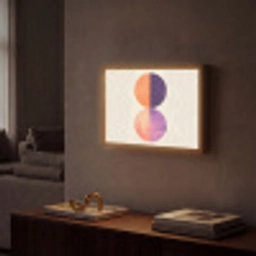 Abstract - Cirkels - Paars Light Box met batterij (Wandlamp) middel -sfeer1