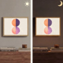 Abstract - Cirkels - Paars Light Box met batterij (Wandlamp) middel -sfeer3