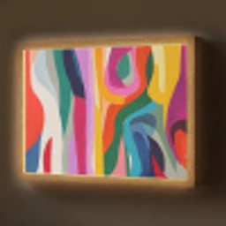 Abstract - Kleurrijk - Golven - Lijnen Light Box met batterij (Wandlamp) middel -z3d_website
