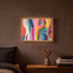 Abstract - Kleurrijk - Golven - Lijnen Light Box met batterij (Wandlamp) middel -sfeer4