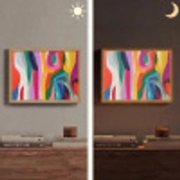 Abstract - Kleurrijk - Golven - Lijnen Light Box met batterij (Wandlamp) middel -sfeer3