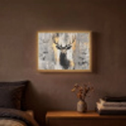 Abstract - Hert - Gewei - Goud Light Box met batterij (Wandlamp) middel -sfeer4