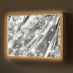 Abstract - Diamant - Luxe - Modern - Zilver Light Box met batterij (Wandlamp) middel -z3d_website