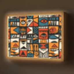 Abstract - Gezichten - Mozaïek Light Box met batterij (Wandlamp) middel -z3d_website