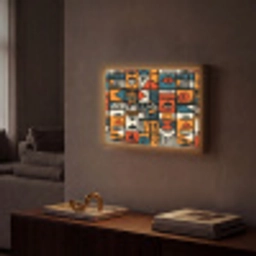 Abstract - Gezichten - Mozaïek Light Box met batterij (Wandlamp) middel -sfeer1