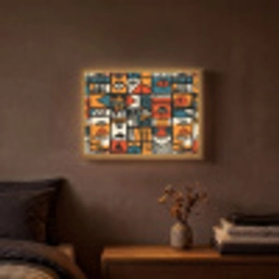 Abstract - Gezichten - Mozaïek Light Box met batterij (Wandlamp) middel -sfeer4