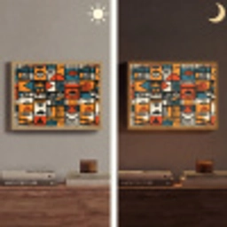 Abstract - Gezichten - Mozaïek Light Box met batterij (Wandlamp) middel -sfeer3