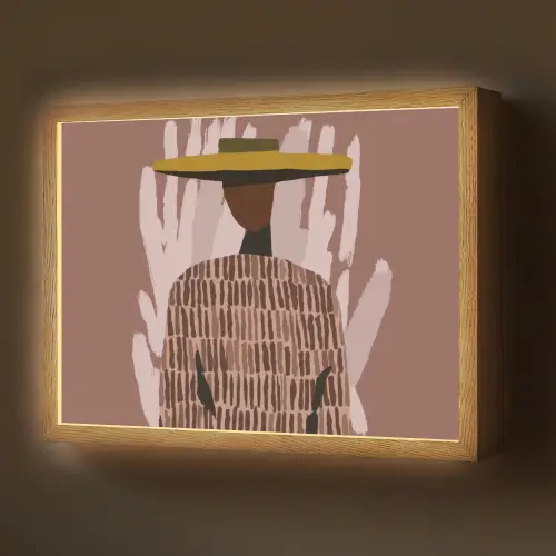 Abstract - Figuur - Illustratie - Hoed Light Box met batterij (Wandlamp) middel -z3d_website