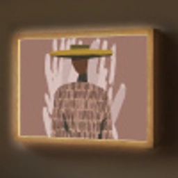 Abstract - Figuur - Illustratie - Hoed Light Box met batterij (Wandlamp) middel -z3d_website