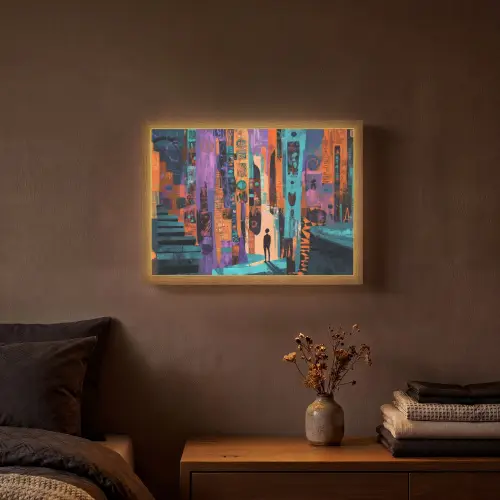 Abstract - Figuren - Kleurrijk Light Box met batterij (Wandlamp) middel -sfeer4
