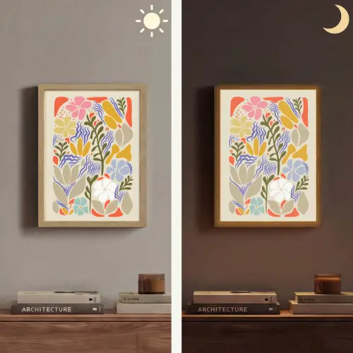 Abstract - Bloemen - Bladeren Light Box met batterij (Wandlamp) middel -sfeer3