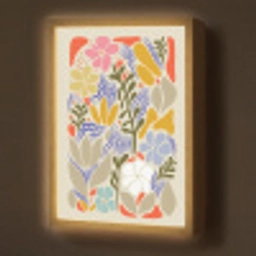 Abstract - Bloemen - Bladeren Light Box met batterij (Wandlamp) middel -z3d_website