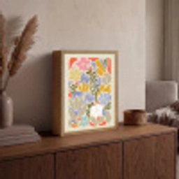 Abstract - Bloemen - Bladeren Light Box met batterij (Wandlamp) middel -sfeer2