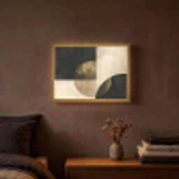 Abstract - Geometrische vormen - Zwart - Goud Light Box met batterij (Wandlamp) middel -sfeer4