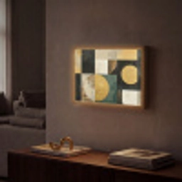 Abstract - Goud - Brons - Vormen - Geometrisch Light Box met batterij (Wandlamp) middel -sfeer1