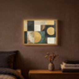Abstract - Goud - Brons - Vormen - Geometrisch Light Box met batterij (Wandlamp) middel -sfeer4