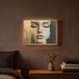Abstract - Goud - Gezicht - Lippen Light Box met batterij (Wandlamp) middel -sfeer4