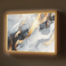 Abstract - Goud - Verf - Aesthetic - Art Light Box met batterij (Wandlamp) middel -z3d_website