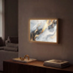 Abstract - Goud - Verf - Aesthetic - Art Light Box met batterij (Wandlamp) middel -sfeer1