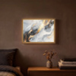 Abstract - Goud - Verf - Aesthetic - Art Light Box met batterij (Wandlamp) middel -sfeer4
