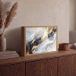 Abstract - Goud - Verf - Aesthetic - Art Light Box met batterij (Wandlamp) middel -sfeer2