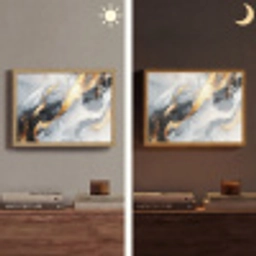 Abstract - Goud - Verf - Aesthetic - Art Light Box met batterij (Wandlamp) middel -sfeer3