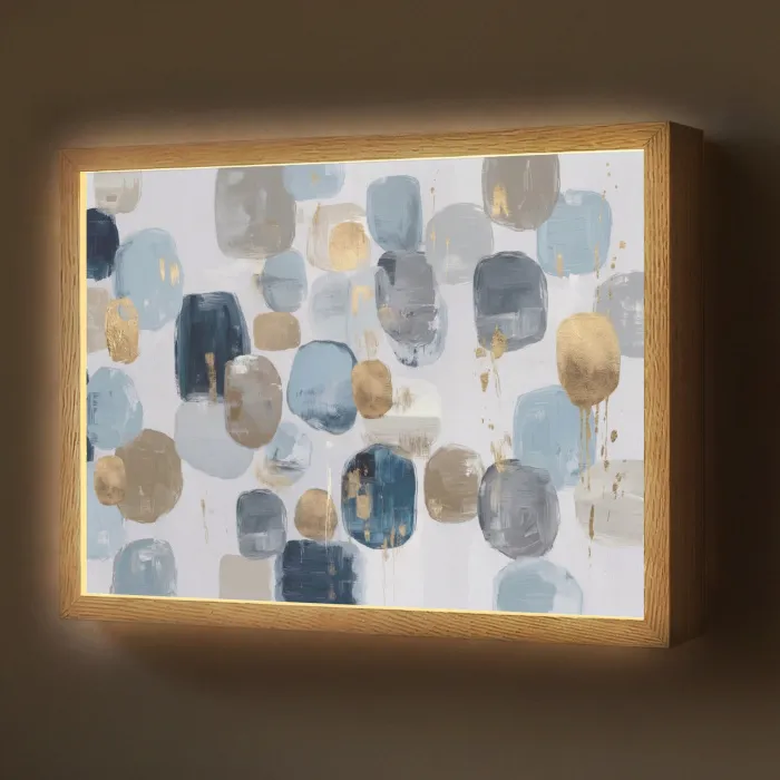 Abstract - Goud - Vormen Light Box met batterij (Wandlamp) middel -z3d_website