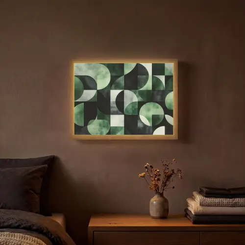 Abstract - Groen - Vormen Light Box met batterij (Wandlamp) middel -sfeer4