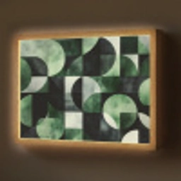 Abstract - Groen - Vormen Light Box met batterij (Wandlamp) middel -z3d_website