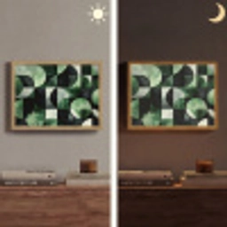 Abstract - Groen - Vormen Light Box met batterij (Wandlamp) middel -sfeer3