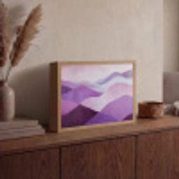 Abstract - Heuvels - Landschap - Paars Light Box met batterij (Wandlamp) middel -sfeer2