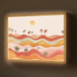 Abstract landschap - Palmbomen - Kleurrijk Light Box met batterij (Wandlamp) middel -z3d_website