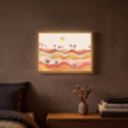 Abstract landschap - Palmbomen - Kleurrijk Light Box met batterij (Wandlamp) middel -sfeer4