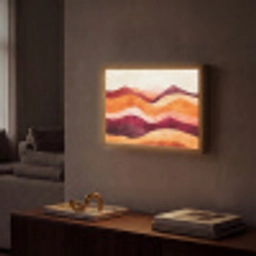 Abstract - Landschap - Golven Light Box met batterij (Wandlamp) middel -sfeer1