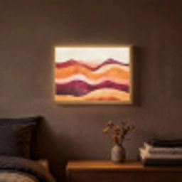 Abstract - Landschap - Golven Light Box met batterij (Wandlamp) middel -sfeer4