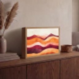 Abstract - Landschap - Golven Light Box met batterij (Wandlamp) middel -sfeer2