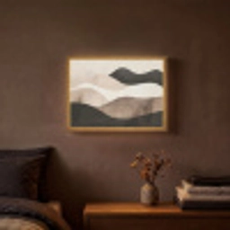 Abstract - Landschap - Golven - Crèmekleur Light Box met batterij (Wandlamp) middel -sfeer4
