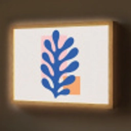 Abstract - Blad - Blauw - Rechthoeken Light Box met batterij (Wandlamp) middel -z3d_website