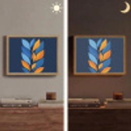 Abstract - Bladeren - Blauw Light Box met batterij (Wandlamp) middel -sfeer3