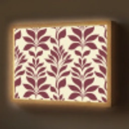 Abstract - Bladeren - Burgundy Light Box met batterij (Wandlamp) middel 907 -z3d_website