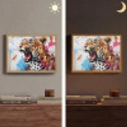 Abstract - Luipaard - Kleurrijk Light Box met batterij (Wandlamp) middel -sfeer3