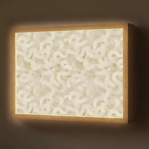 Abstract - Lijnen - Beige Light Box met batterij (Wandlamp) middel 907 -z3d_website