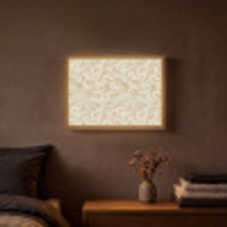 Abstract - Lijnen - Beige Light Box met batterij (Wandlamp) middel 907 -sfeer4