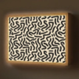 Abstract - Lijnen - Zwart Light Box met batterij (Wandlamp) middel 907 -z3d_website