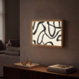 Abstract - Lijnen - Modern - Beige Light Box met batterij (Wandlamp) middel -sfeer1