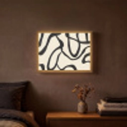 Abstract - Lijnen - Modern - Beige Light Box met batterij (Wandlamp) middel -sfeer4